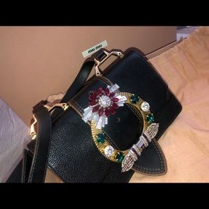 MIU MIU LADY MADRAS shoulder bag w/ dust bag & box